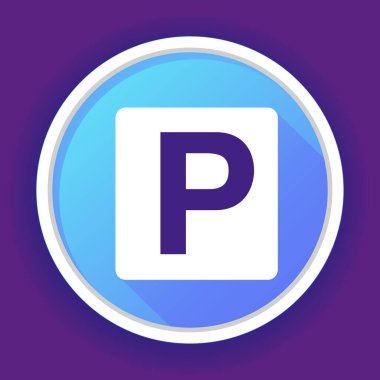 Park yeri simgesi. Düz vektör illüstrasyonu. Mobil uygulama veya web sitesi sembolü.