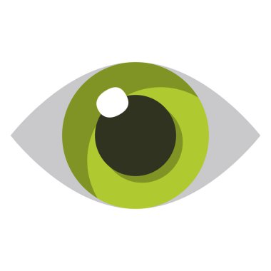 Göz yeşili öğrenci ikonu. Düz vektör. Beyaz arkaplanda izole edilmiş..