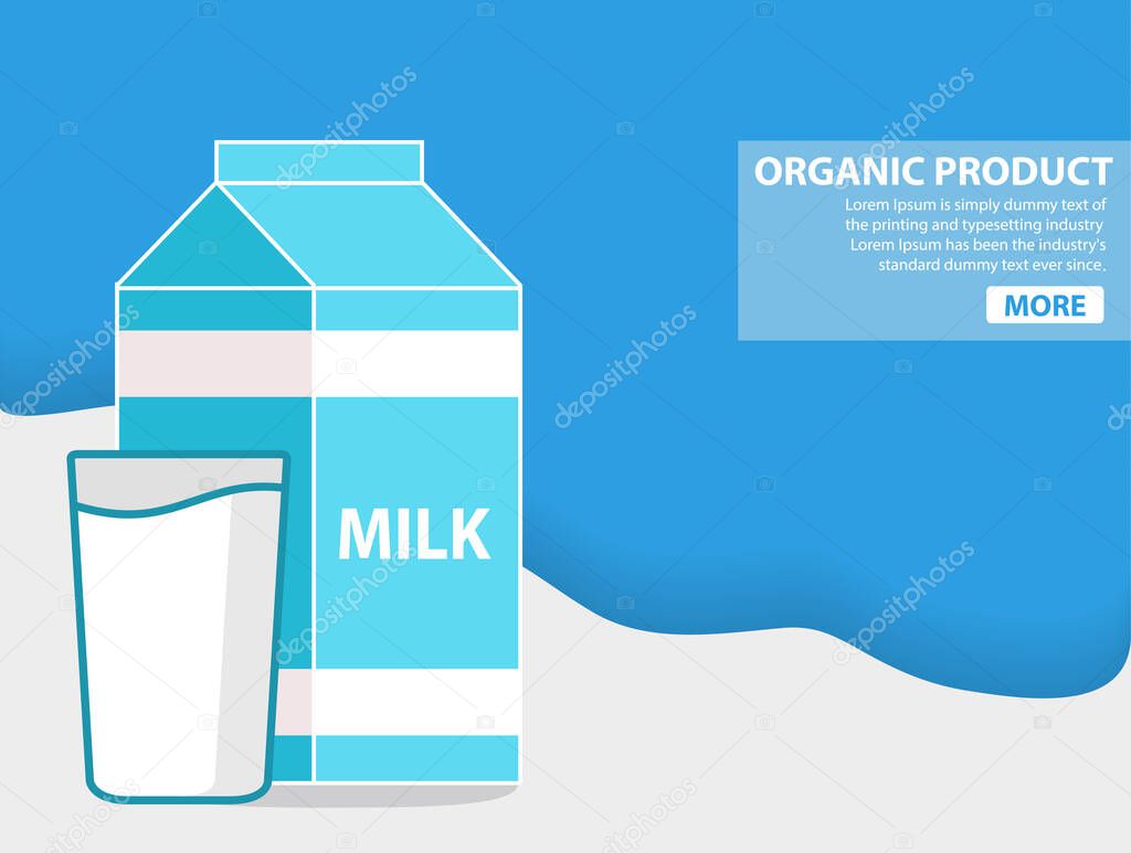 Package milk and glass cow s milk.Natural organic farmer drink.