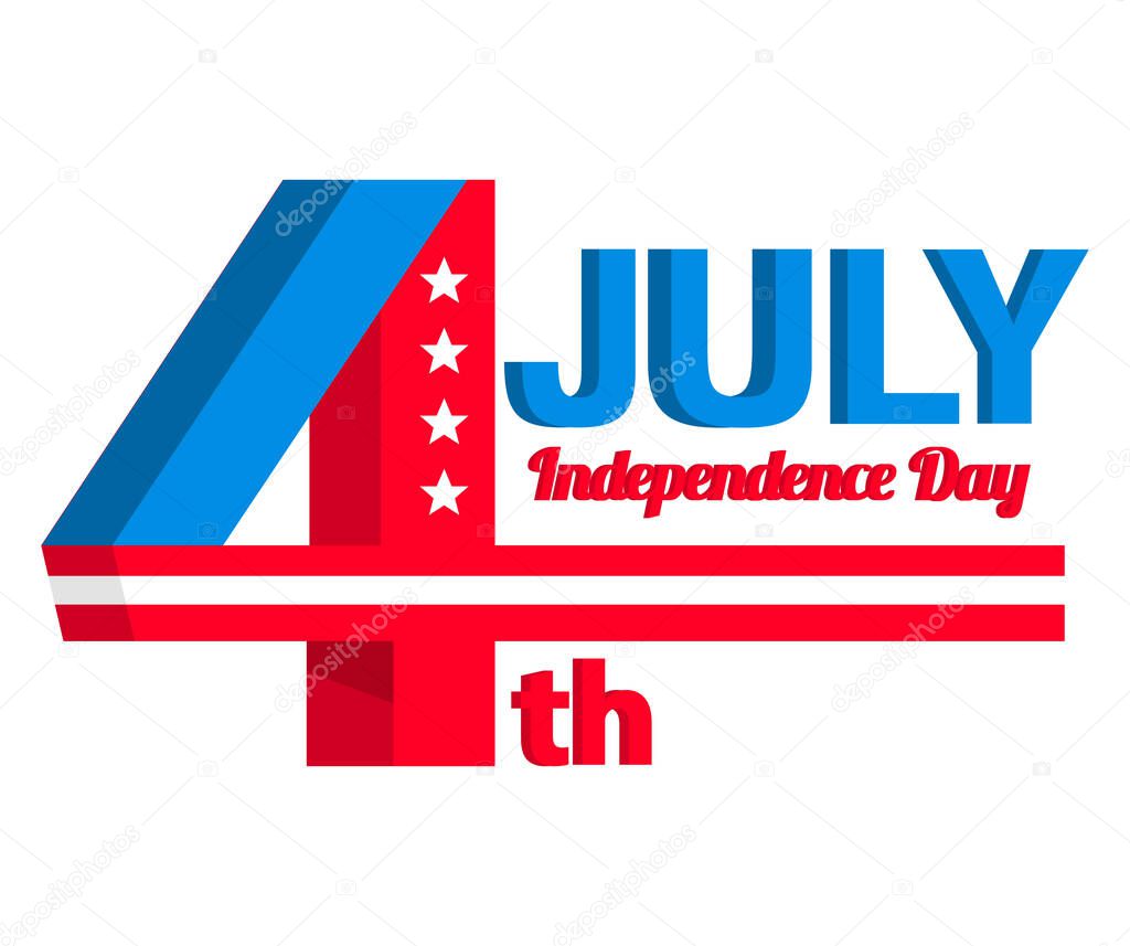 July 4 Independence Day USA.Concept of design of a banner.