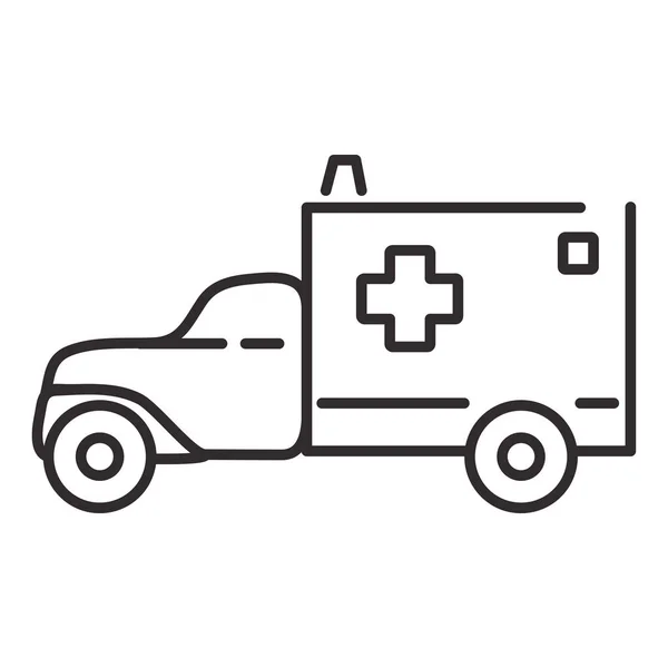 Icono.Outline coche ambulancia van.Flat médica vector de ilustración. — Archivo Imágenes Vectoriales