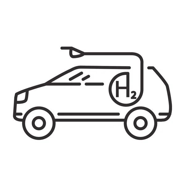 Relleno de hidrógeno SUV coche. Repostaje de vehículos. Símbolo para una aplicación móvil o sitio web. — Vector de stock