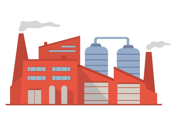 Industriell fabrik.Industri tillverkar fasad. Föroreningar i världen. — Stock vektor