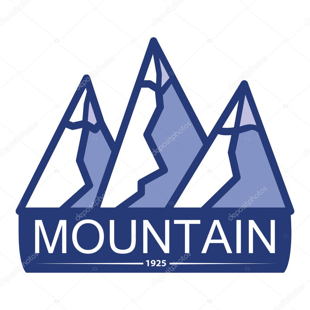 Mountain camping outdoor adventure logo. Symbol for a mobile application or website.