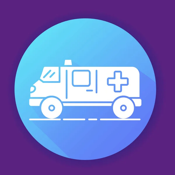 Icono de furgoneta de ambulancia.Ilustración vectorial plana. Vehículo medicinal. — Archivo Imágenes Vectoriales