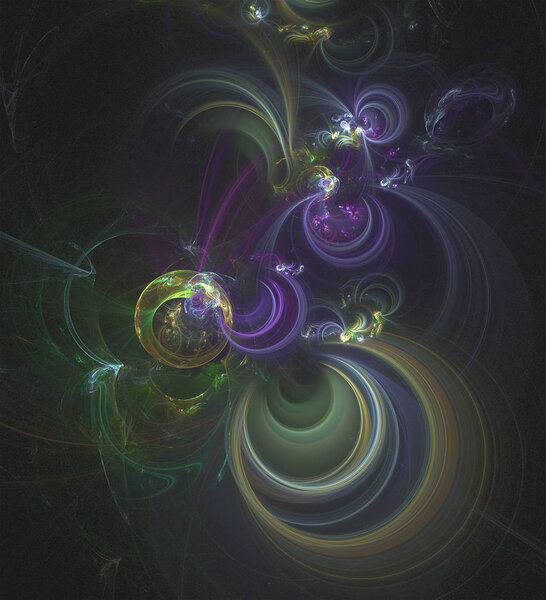 Graphic composition of Flowing Paint pattern for subject of design, creativity and imagination to use as wallpaper for screens and devices. Background design of decorative shapes and fractal elements on the subject of design, imagination