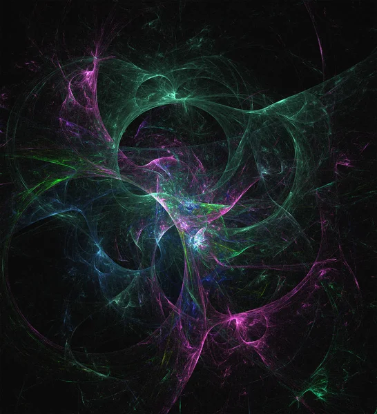 Абстрактный Цветовой Фрактальный Взрыв Черном Фоне — стоковое фото