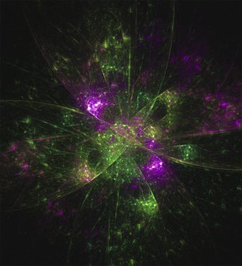 siyah arka plan üzerinde soyut renk fraktal patlama,