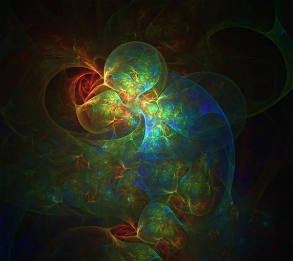 Mehrfarbige Fraktale Design Abstrakter Hintergrund Für Verschiedene Projekte Wie Wissenschaft — Stockfoto