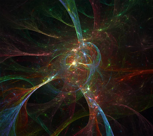 Mehrfarbige Fraktale Design Abstrakter Hintergrund Für Verschiedene Projekte Wie Wissenschaft — Stockfoto