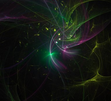 Bilim, müzik, sanat, manevi, teknoloji, Noel ve mutlu yeni yıl kartları ve davetiyeler, baskı, takvim, dekor iç gibi birden fazla proje için çok renkli fraktal 3d tasarım soyut arka plan,