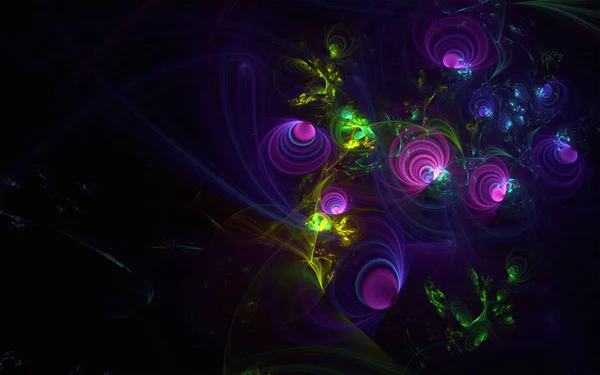 Multicolor Fractal Design Abstract Background Multiple Projects Science Music Art —  Fotos de Stock