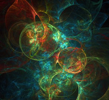  Uzak bir galaksideki yıldızlar, toz ve gaz bulutsusu. Gezegen ve galaksinin yıldızları serbest alanda, çok renkli fraktal 3D tasarım bilim, müzik, sanat, ruhsal teknoloji gibi birçok proje için soyut arkaplan, 