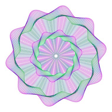 Filigran, Guilloche Rosetta, sertifika için arkaplan tasarımı, 