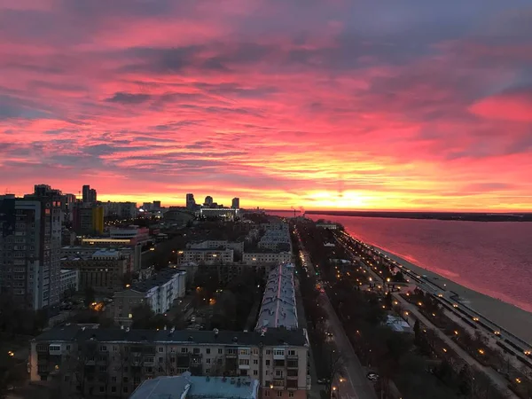 Abend Samara Untergehende Sonne — Stockfoto