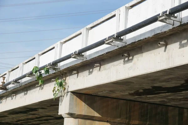 Stäng Upp Gamla Cement Bridge Vägg Landet Thailand — Stockfoto