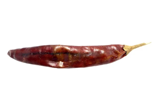 Torr Röd Chili Peppar Vit Bakgrund — Stockfoto