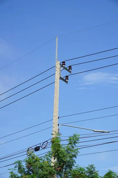 Close Electric Pylon Country Thailand — Stock Photo, Image