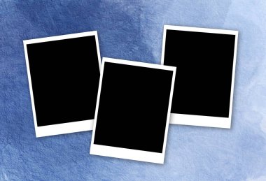 mavi arka plan üzerinde fotoğraf kartı