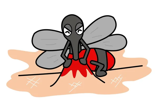 Umění Proti Komárům Kreslený Obrázek — Stock fotografie