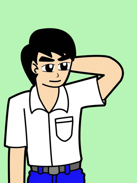 Art Boy Student Cartoon — Stock Photo, Image