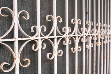 bahçe duvarında demir