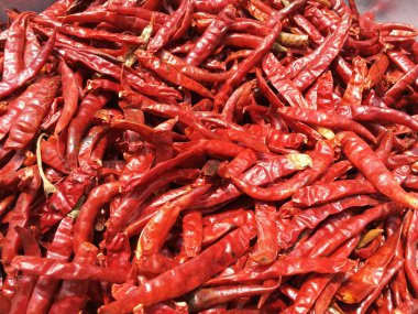 Kuru kırmızı biber doku içinde çarşı