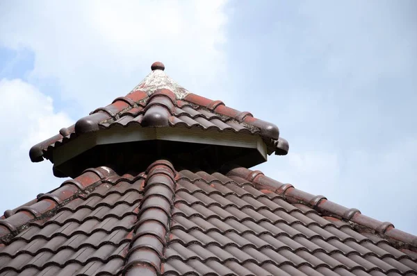 close up clay roof in garden