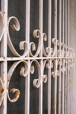 bahçe duvarında demir