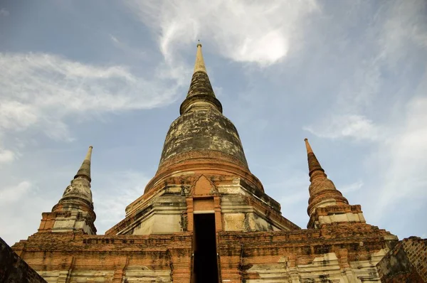 Öffentliche Attraktion Wat Yai Chai Mongkol Buddhistischer Tempel Ayutthaya Thailand — Stockfoto