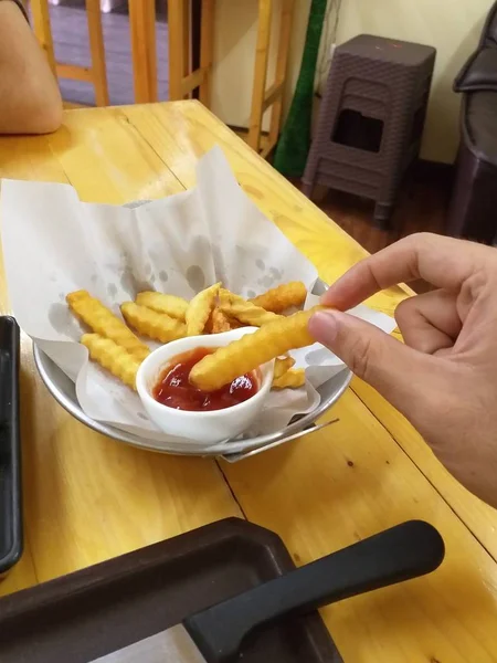 Batatas Fritas Comida Rua — Fotografia de Stock