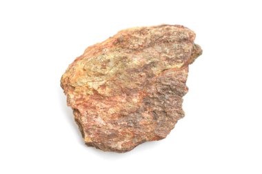 Kahverengi taş beyaz arkaplanda izole