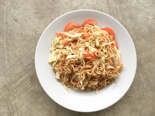 Salada Macarrão Seco Picante Comida Estilo Tailândia — Fotografia de Stock