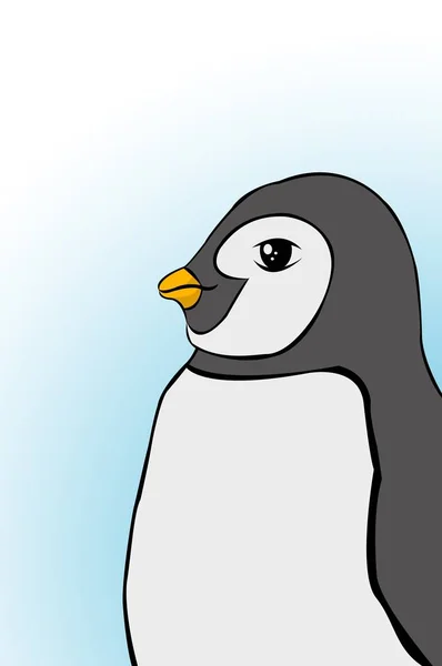 Cute penguin cartoon on blue background