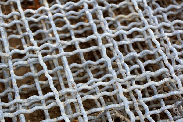Textur Des Stahldrahtnetzes Aus Nächster Nähe — Stockfoto