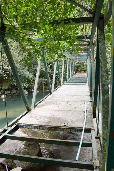 Viejo Puente Metal Bosque Del País Tailandia — Foto de Stock