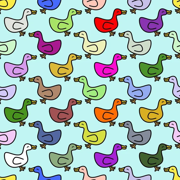 art colorful duck cartoon seamless pattern illustration background