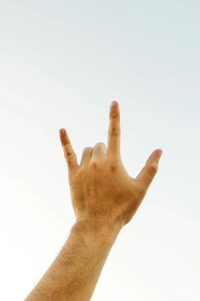 Homem Mão Sinal Significa Que Amo — Fotografia de Stock