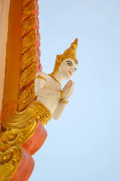 Estátua Ângulo Templo Público Tailândia — Fotografia de Stock