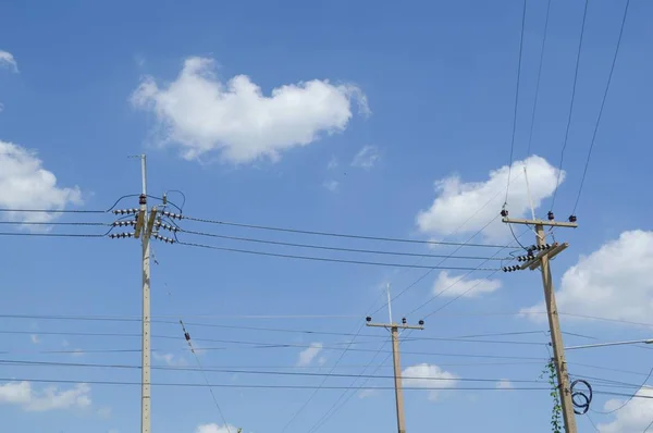 Primer Plano Pilón Eléctrico País Tailandia — Foto de Stock