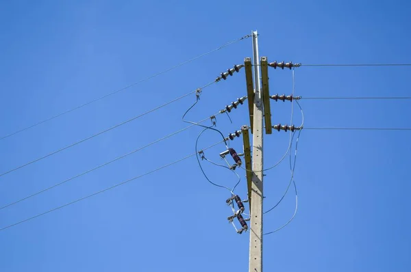 Zblízka Elektrický Sloup Zemi Thajsko — Stock fotografie