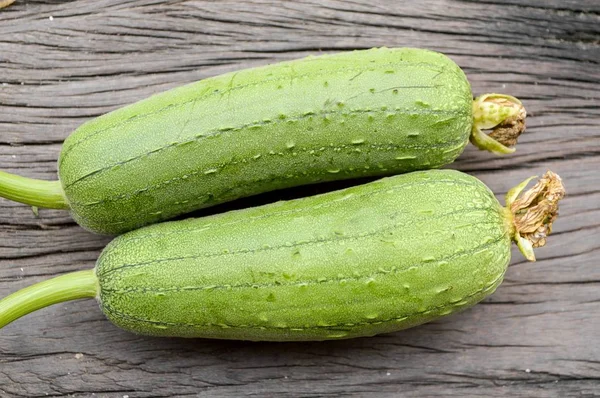 Spons Kalebas Houten Vloer Luffa Bloedgras — Stockfoto