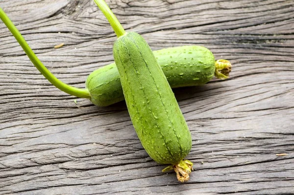 Spons Kalebas Houten Vloer Luffa Bloedgras — Stockfoto