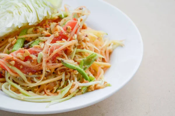 Kryddig Papaya Sallad Thailand Hälsosam Mat — Stockfoto