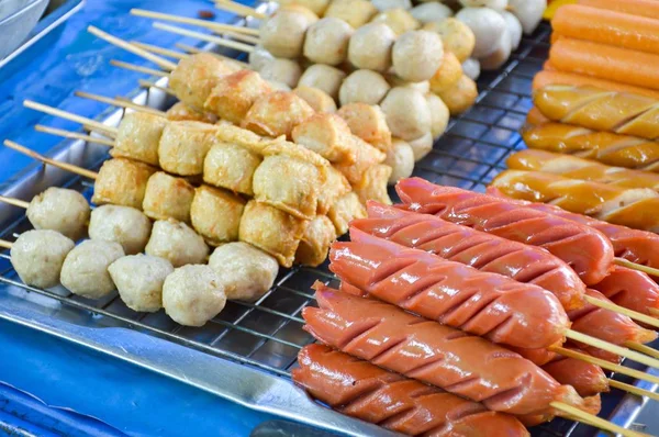 Húsgolyó Utcai Ételekben Thaiföldön — Stock Fotó