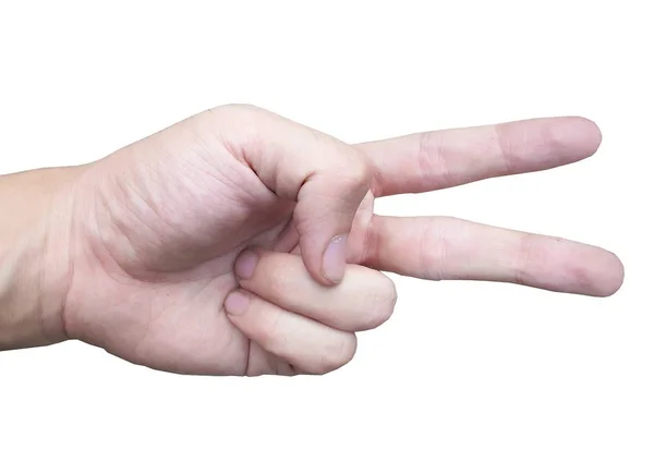 Hand Sign White Background Stock Photo