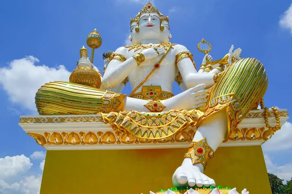 Belle Grande Statue Blanche Brahma Wat Saman Rattanaram — Photo