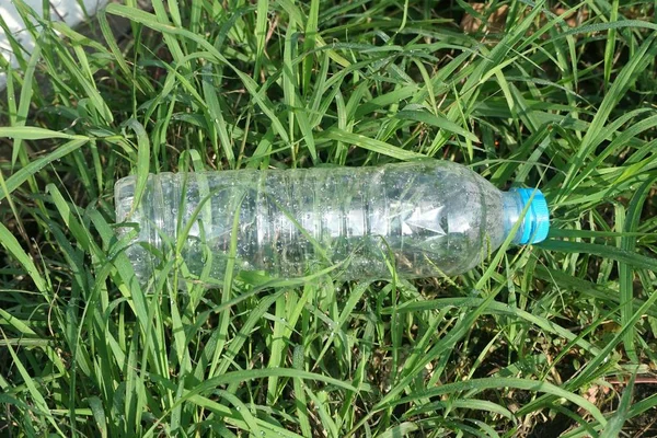 Plastic Fles Groen Gras — Stockfoto