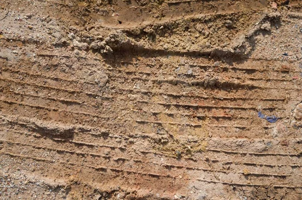 Dry Wheel Track Dirt Soil Texture — Stock Photo, Image
