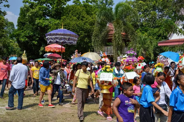 Chachoengsao Tailandia Noviembre 2015 Una Ceremonia Budista Tradicional Kathin Celebrada — Foto de Stock